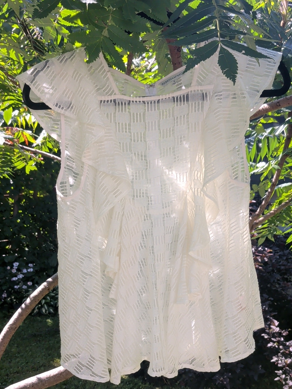 Pretty! Rebecca Minkoff Lacy Sheer Top S